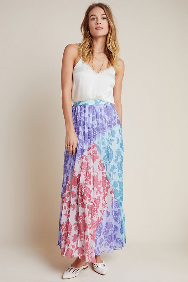 Slide View: 1: Violetta Pleated Maxi Skirt