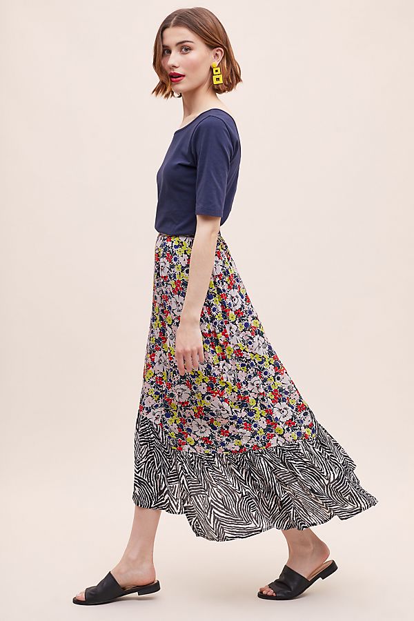 Lacey Mixed-Print Skirt | Anthropologie UK