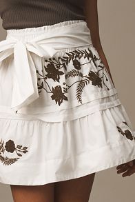 Slide View: 2: The Somerset Mini Skirt: Floral Embroidered Edition