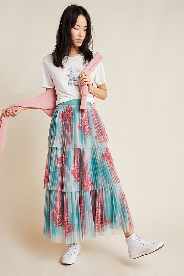 Slide View: 1: Lianne Pleated Midi Skirt