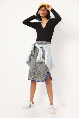 plaid midi skirt queen