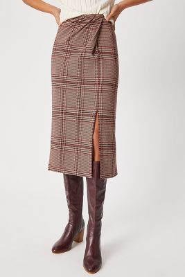plaid midi skirt queen