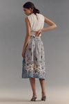 Thumbnail View 3: Ranna Gill Linen Blend Belted Seashell Midi Skirt