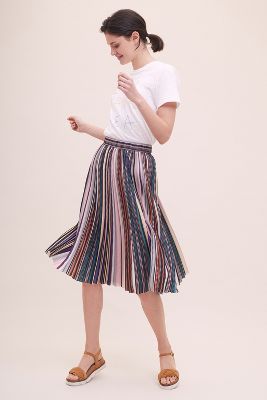 striped pleated skirt uk