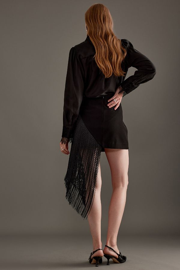 Slide View: 2: Second Female Frullo Fringe Mini Skirt 