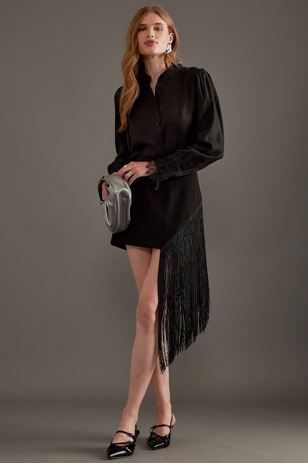 Slide View: 1: Second Female Frullo Fringe Mini Skirt 