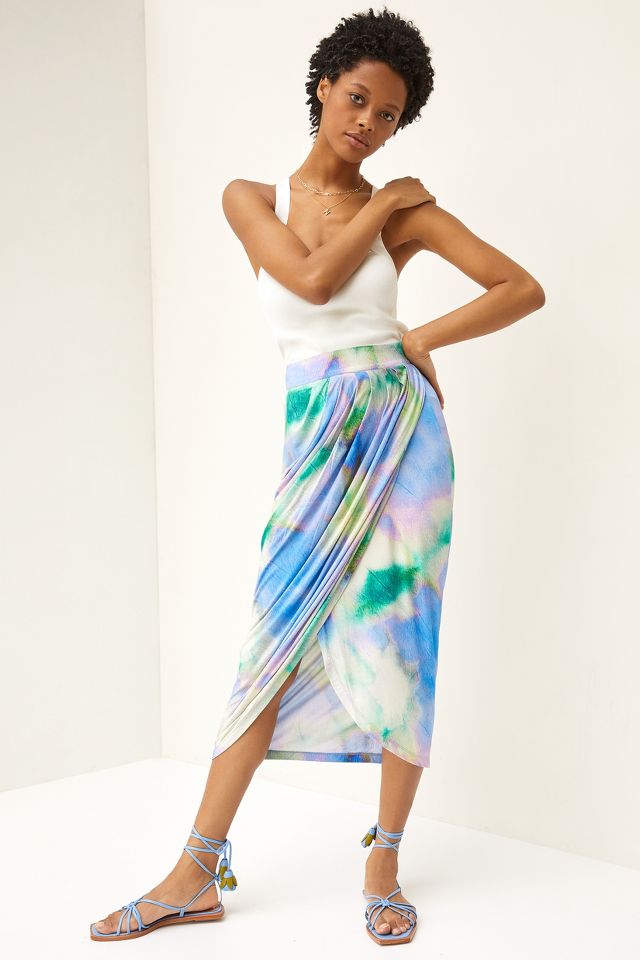 Delphina Ruched Maxi Skirt | Anthropologie