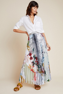 Janine Pleated Maxi Skirt | Anthropologie