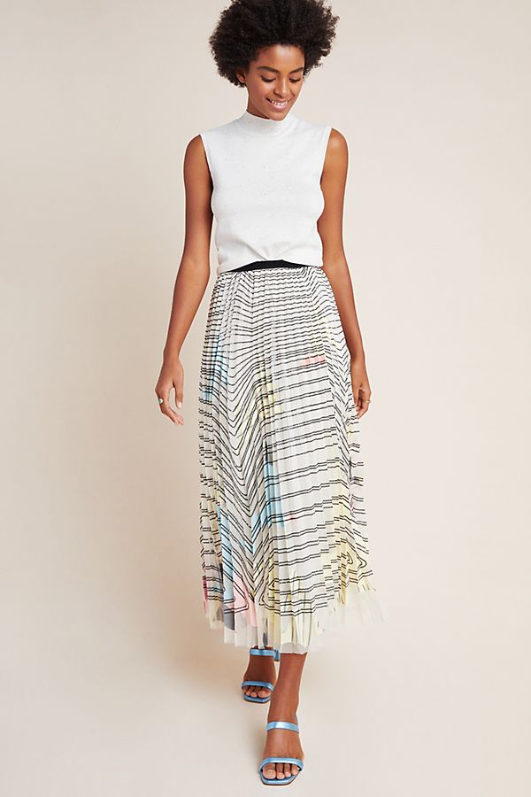 Slide View: 1: Jennifer Sequined Tulle Maxi Skirt