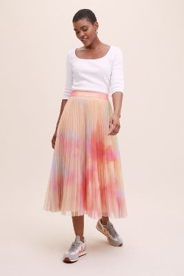 anthropologie pink tulle skirt