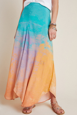 tie dye maxi skirt