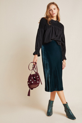 velvet midi skirt uk