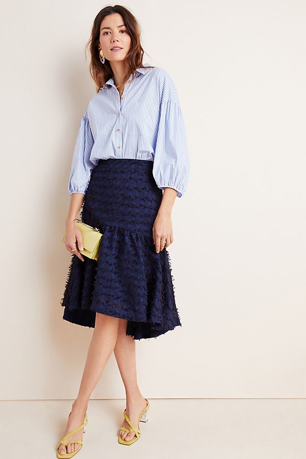 Slide View: 1: Miranda Textured Midi Skirt