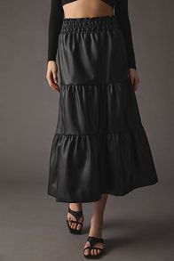 Slide View: 2: The Somerset Faux Leather Midi Skirt