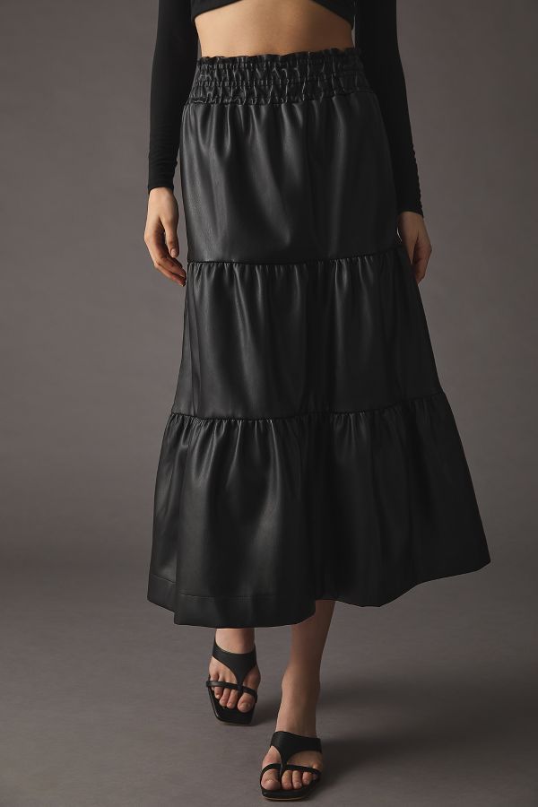 Vista de diapositivas: 2: The Somerset Faux Leather Midi Skirt