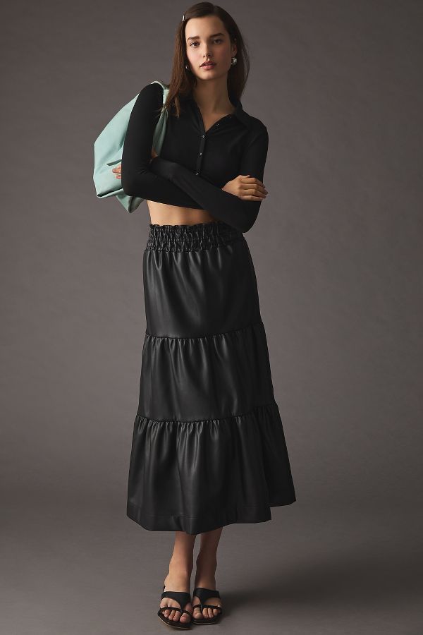 Vista de diapositivas: 1: The Somerset Faux Leather Midi Skirt