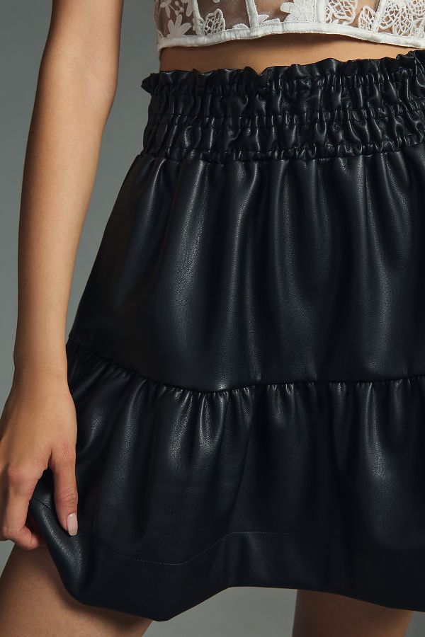 Slide View: 5: The Somerset Faux Leather Mini Skirt