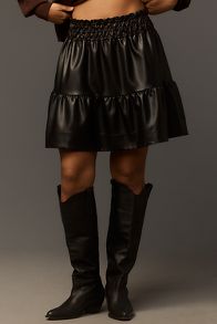 Slide View: 7: The Somerset Mini Skirt: Faux Leather Edition