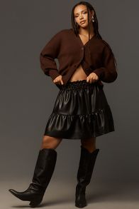 Slide View: 6: The Somerset Mini Skirt: Faux Leather Edition