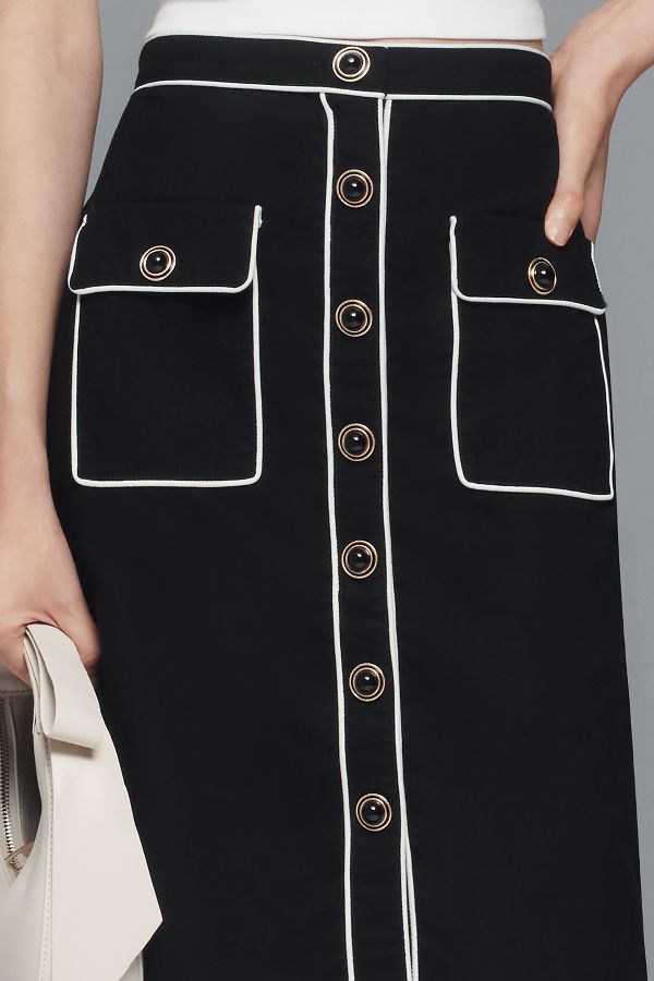 Slide View: 2: Maeve High-Waisted Pencil Skirt