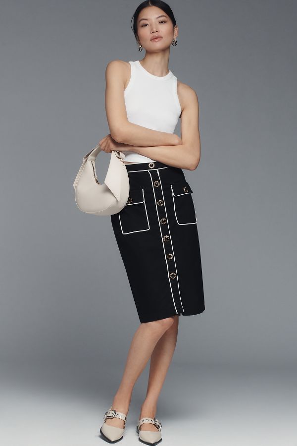 Slide View: 1: Maeve High-Waisted Pencil Skirt