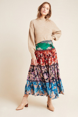 tiered maxi skirt anthropologie