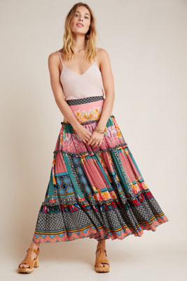 tiered maxi skirt anthropologie