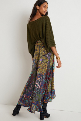 embroidered maxi skirt