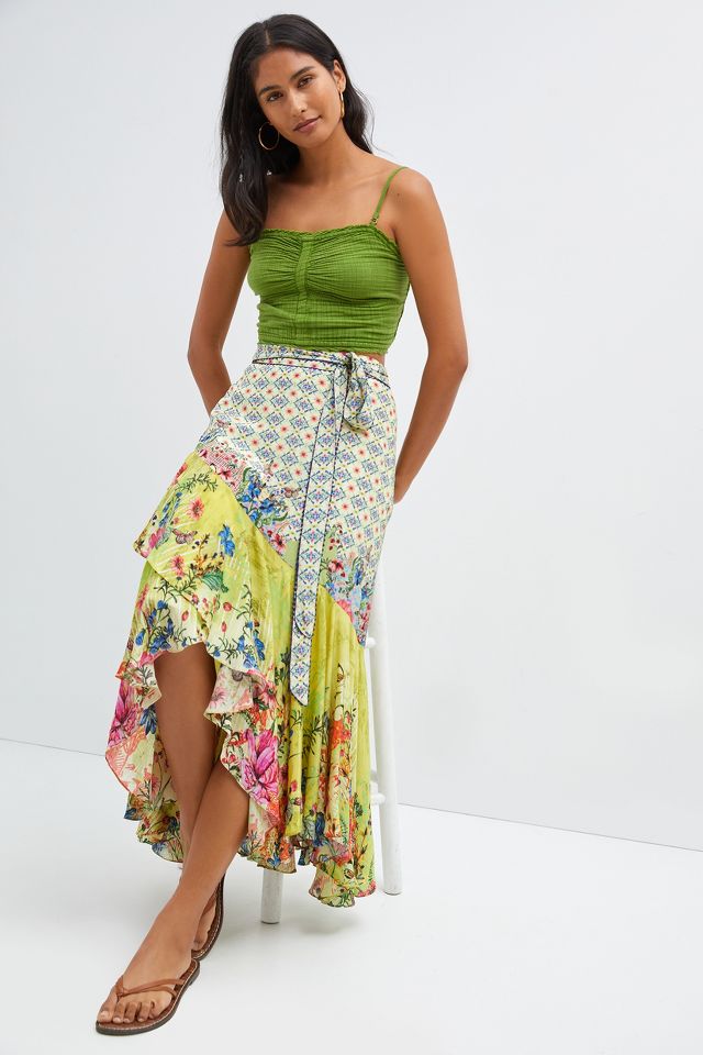 Floral Contrast Maxi Skirt | Anthropologie