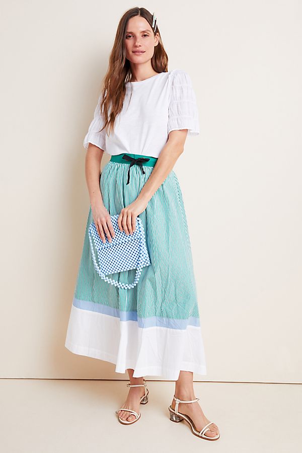 Slide View: 1: Charley Colorblocked A-Line Maxi Skirt