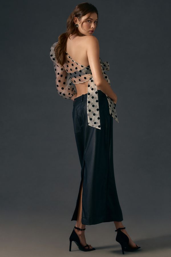 Slide View: 4: The Colette Maxi Skirt by Maeve: Faux-Leather Edition