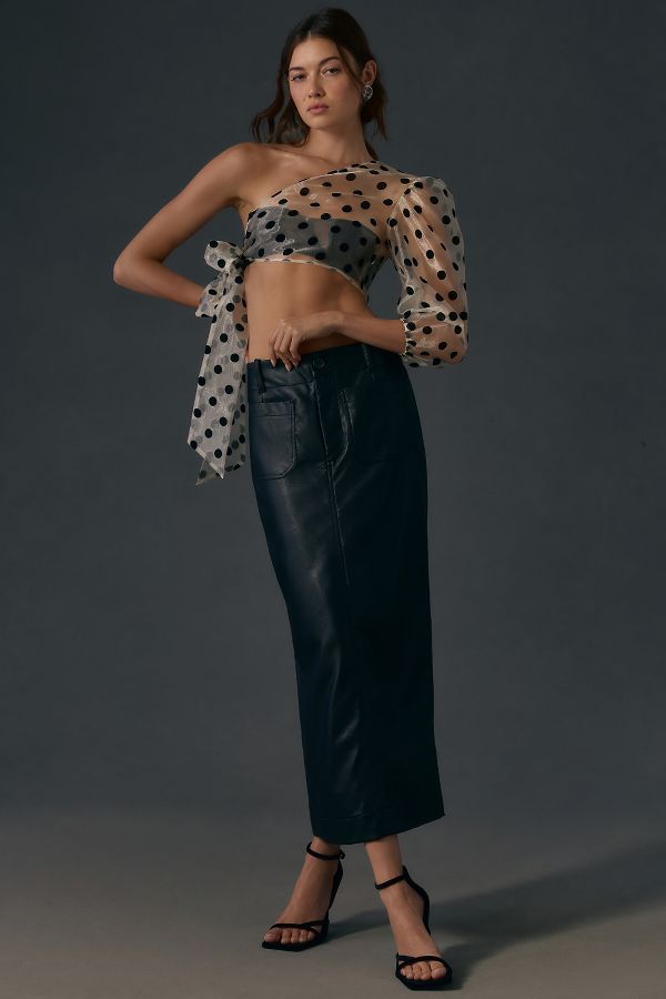 Slide View: 1: The Colette Maxi Skirt by Maeve: Faux-Leather Edition