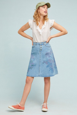 a line denim skirt uk