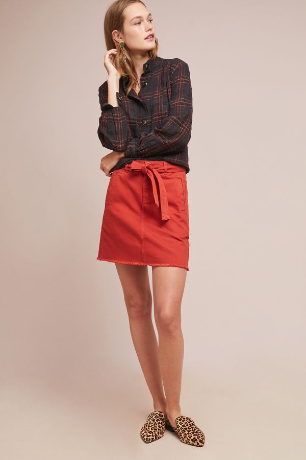 Pilcro Belted Mini Skirt Anthropologie