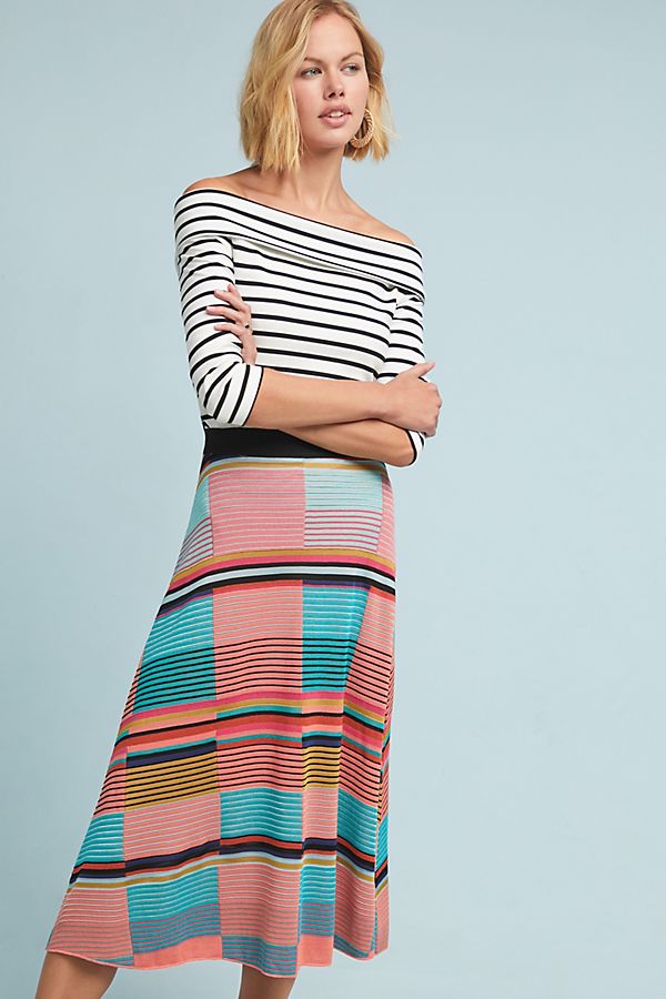 Slide View: 1: Colorblocked Sweater Skirt