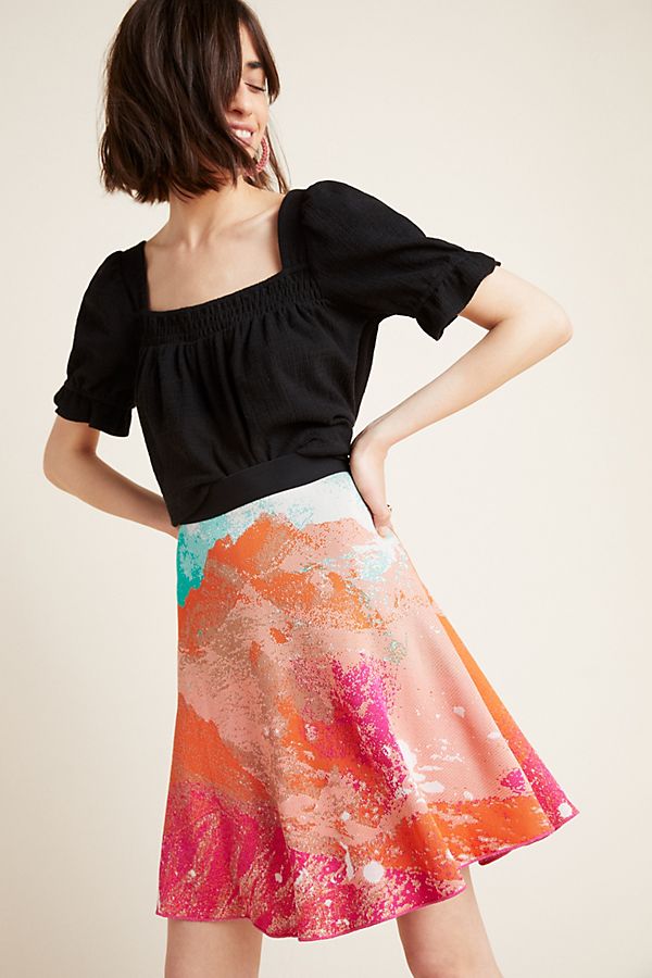 Slide View: 1: Abstract Scene Sweater Skirt