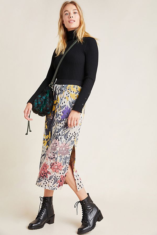 Slide View: 1: Teodora Knit Pencil Skirt
