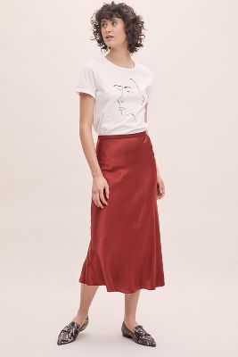 mid length satin skirts uk