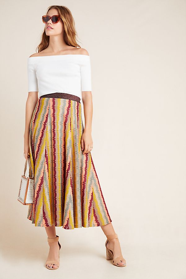 Slide View: 1: Cilla Striped Maxi Skirt