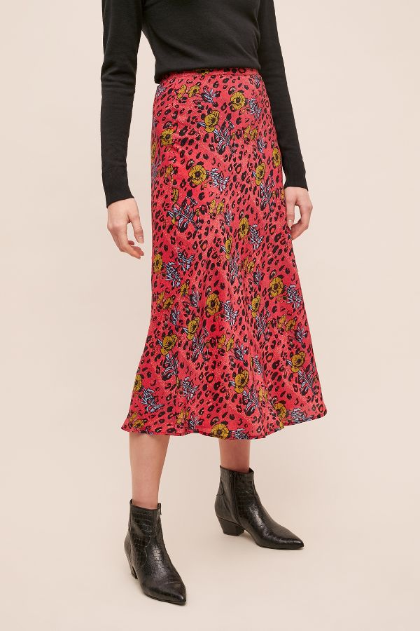Anthropologie x JRF MixedPrint Satin Bias Skirt Anthropologie UK