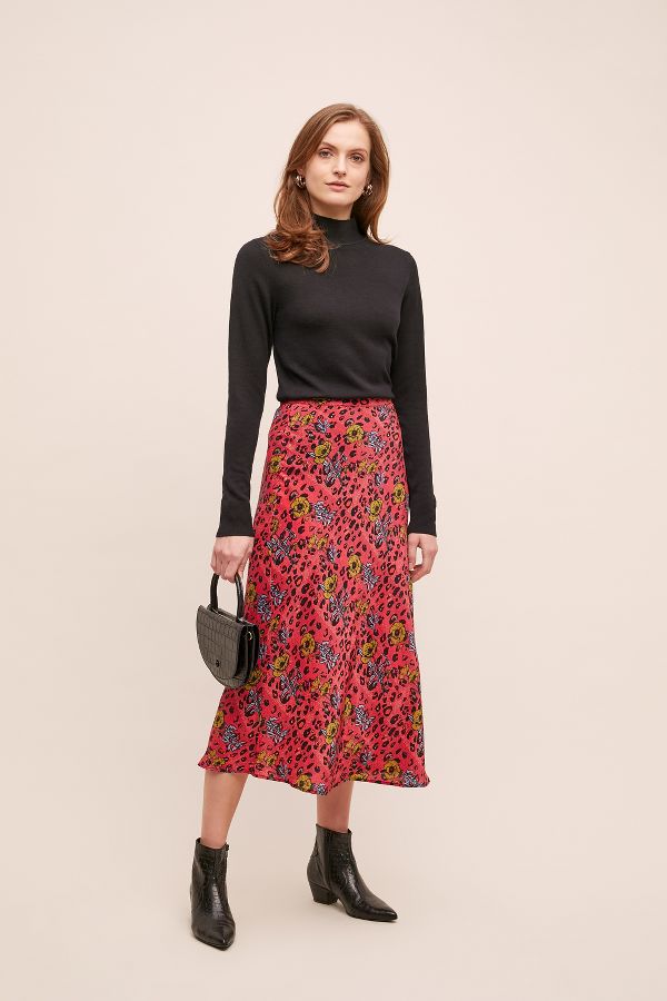 Anthropologie x JRF Mixed-Print Satin Bias Skirt | Anthropologie UK