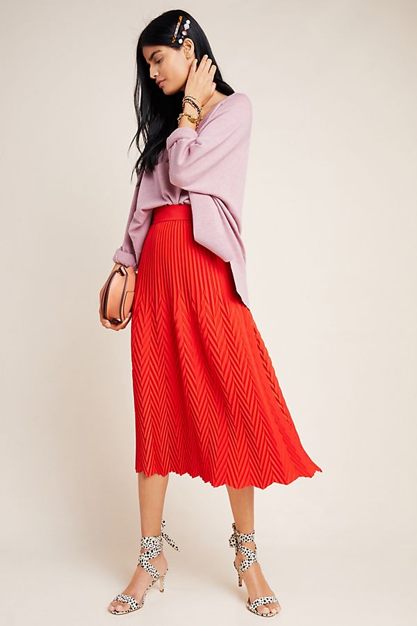 Slide View: 1: Whitley Pleated Midi Skirt