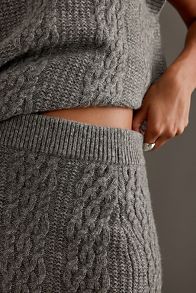 Slide View: 4: Selected Femme Elina Marie Cable-Knit Wool Midi Skirt