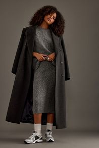 Slide View: 5: Selected Femme Elina Marie Cable-Knit Wool Midi Skirt