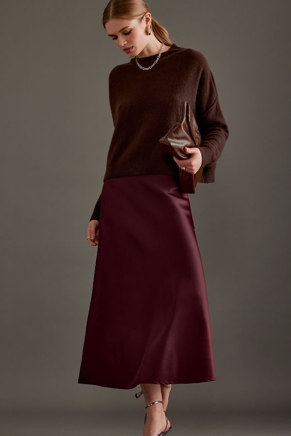 Slide View: 3: Selected Femme Lena Midi Slip Skirt