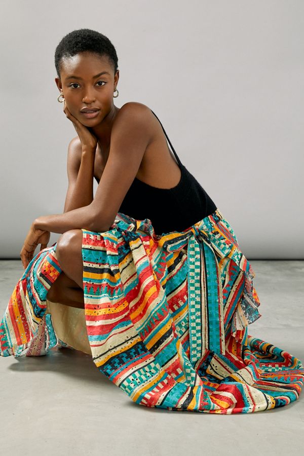 Verb by Pallavi Singhee Ruffled Midi Skirt Anthropologie UK