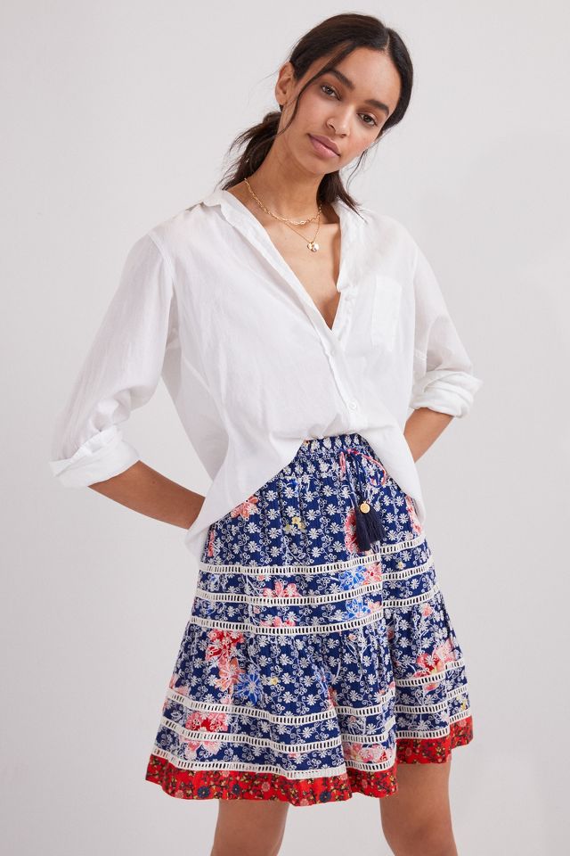 Embroidered Floral Mini Skirt | Anthropologie