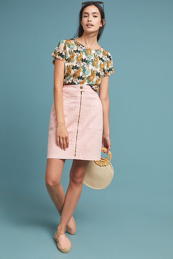Slide View: 1: Zip-Front Pencil Skirt