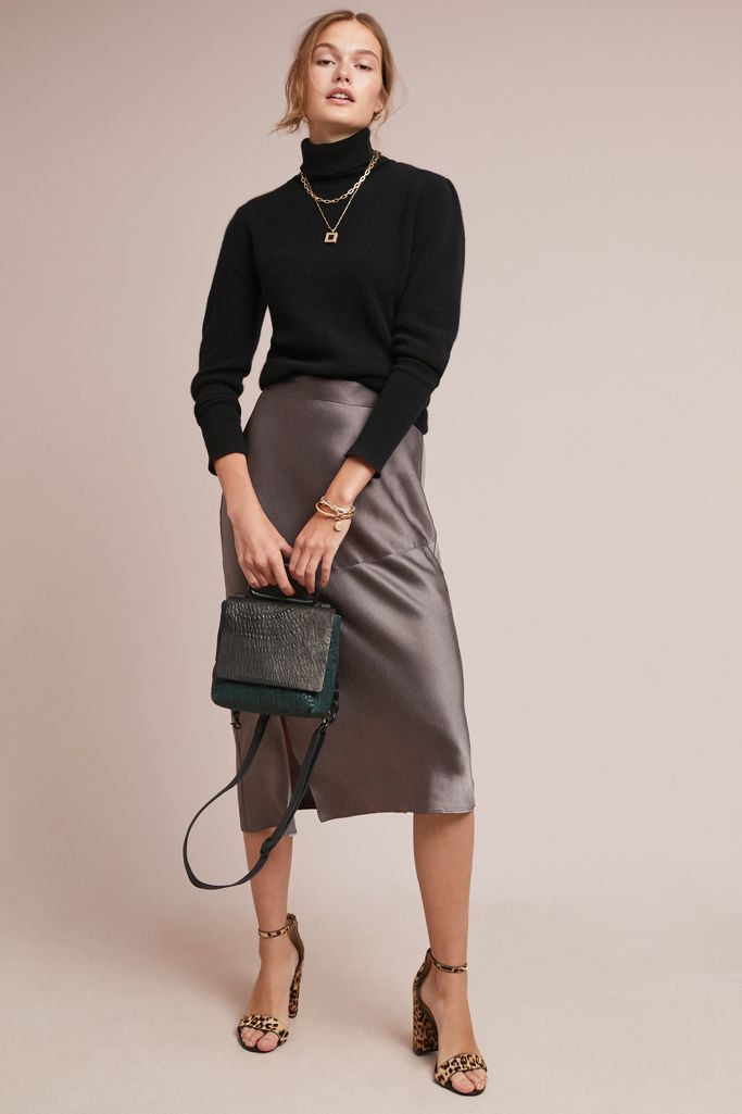 Bias Satin Skirt | Anthropologie