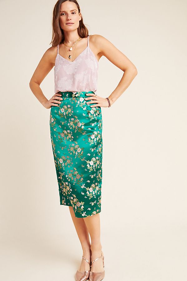Slide View: 1: Renee Jacquard Pencil Skirt